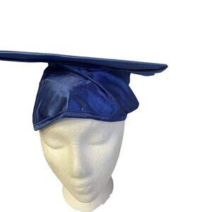Graduation Cap Hat Blue Adult Size School College Fits Most Heads